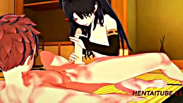 Ishtar gets a handjob, blowjob, and cum mouth