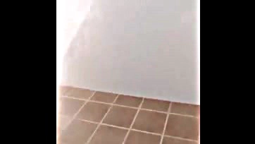 Girl gets intimate with stranger in public restroom