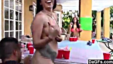 Booty Latina gets hot sex after beer pong game