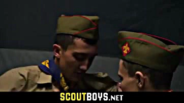 Two teen scouts engage in rough anal play