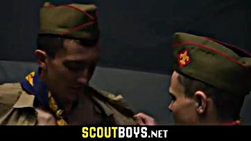 Two teen scouts engage in rough anal play