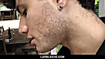 Hot Latino dude gets creampied by a stud