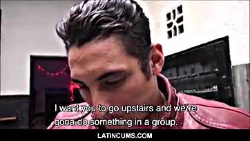 Young Latino studs engage in wild, explicit group sex