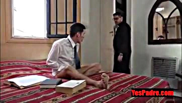 A priest got brutally screwed by a horny youth