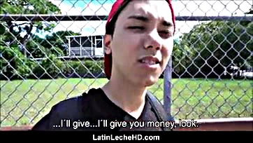 Young Latino dude gets paid for rough street sex