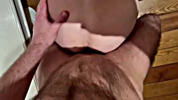 Daddy's massive cock gets deep throated by boy