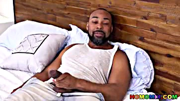 Black landlord's cock makes twink dude moan loudly