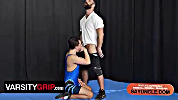 Two friends' wrestling match turns into rough anal sex