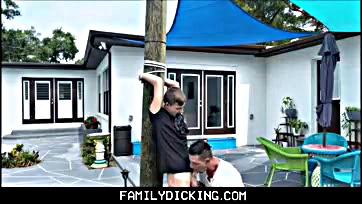 Nephew gets screwed by uncle in a tree