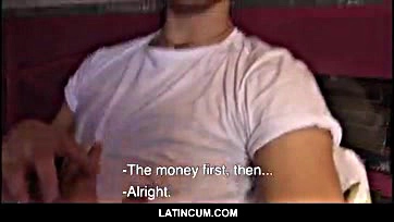 A straight Latino jock paid for gay sex