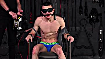 Young twink's intense gay bondage and rough sex session