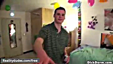 Dude fooled, gets rough gay sex in dorm