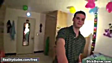 Dude fooled, gets rough gay sex in dorm