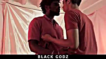 Young twink takes big black cock bareback