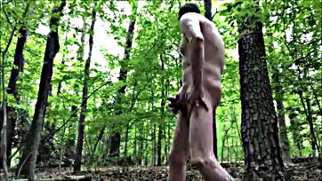 Naked dude gets busted jerking off in woods