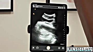 Doctor performs intense ultrasound on patient's split cock