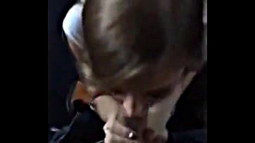 Teen blows me, takes cum-filled mouthful