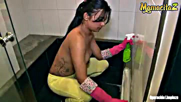 Latina maid gets brutally fucked by hotel guest