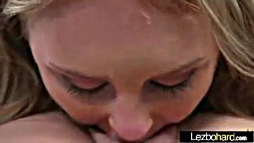 Lesbian duo Lily and Naomi engage in explicit oral sex